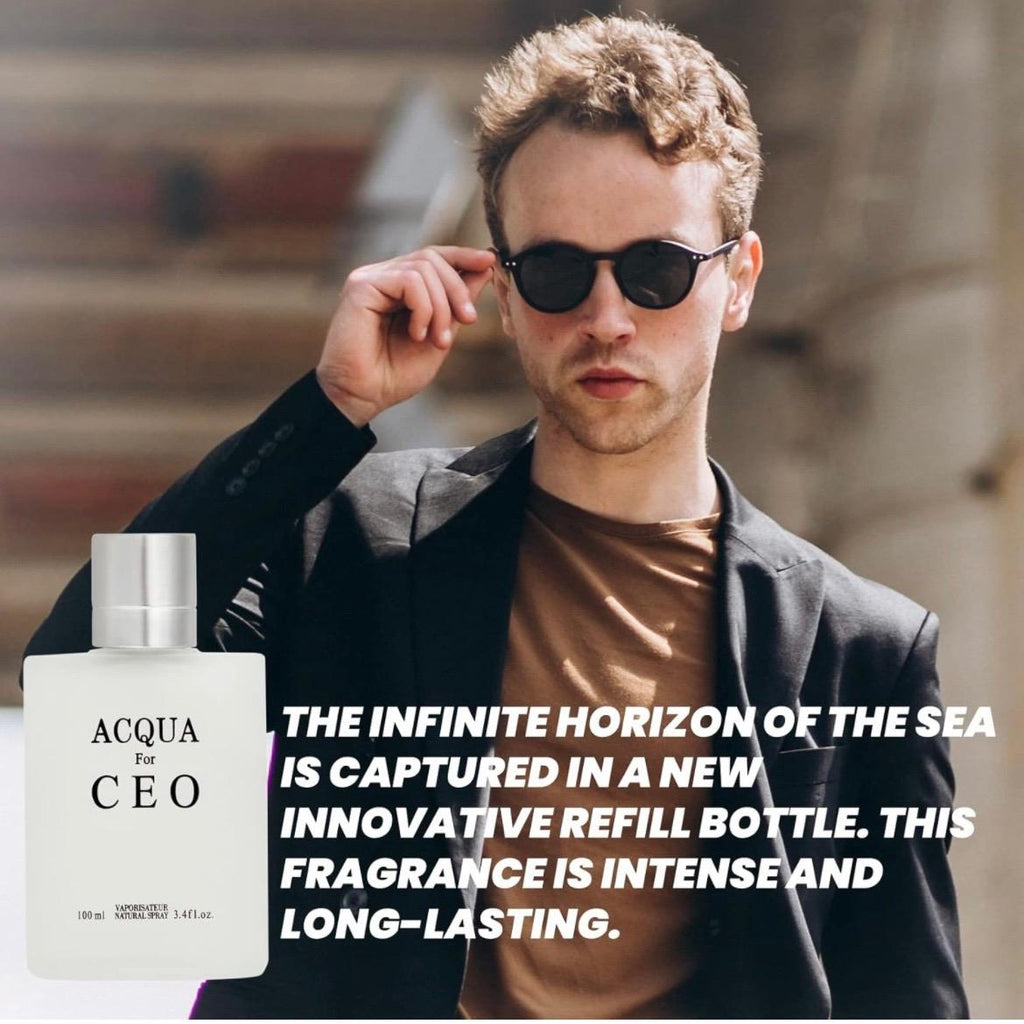 Aqua for CEO EDT - Clean Fresh Cologne for Men | Office Scent 3.4oz
