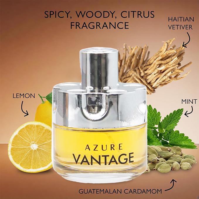 Azure Vantage EDP - Fresh Warm Cologne for Men | Versatile 3.4oz